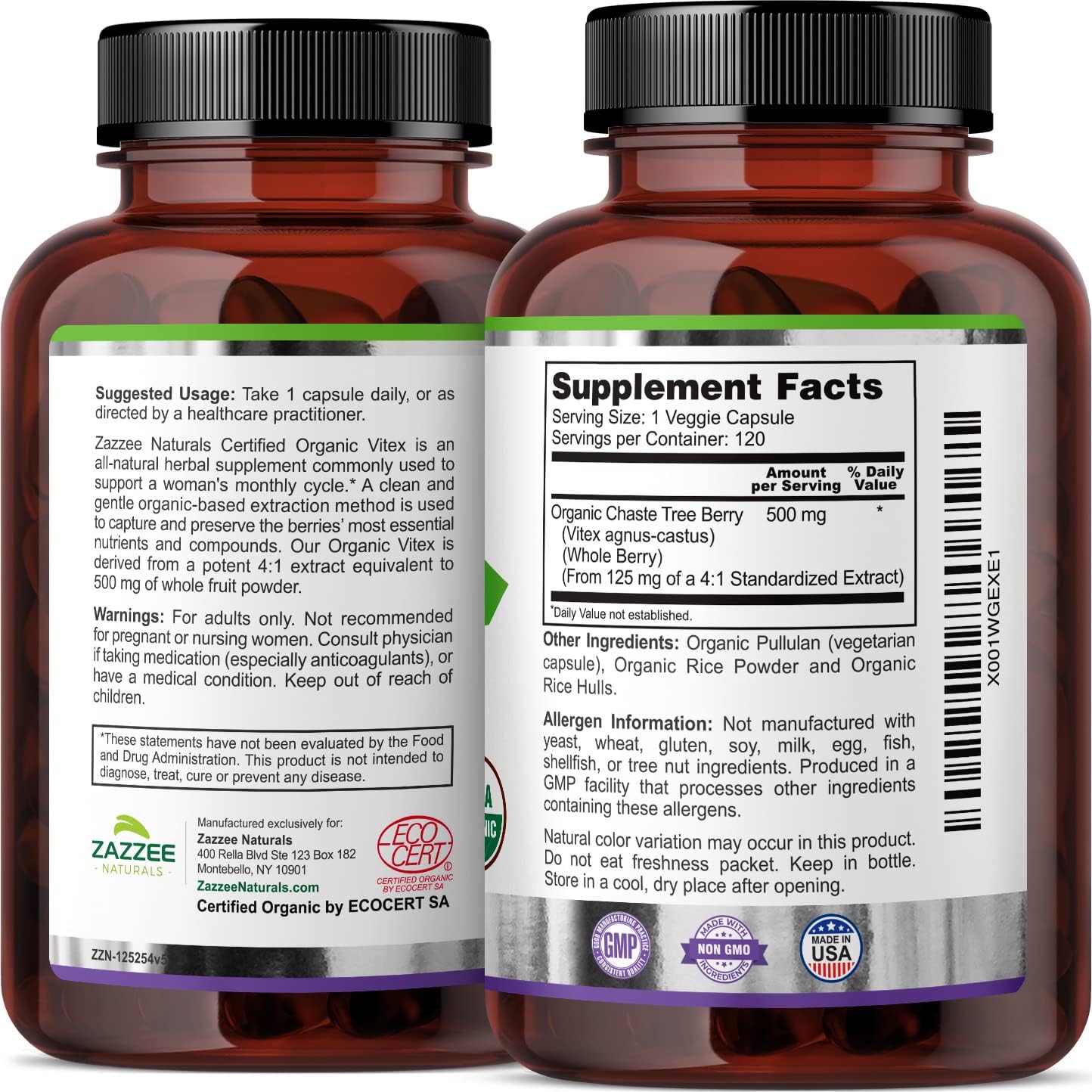 Organic Vegan Myo-Inositol and Vitex Capsules - Non-GMO and All-Natural Formula