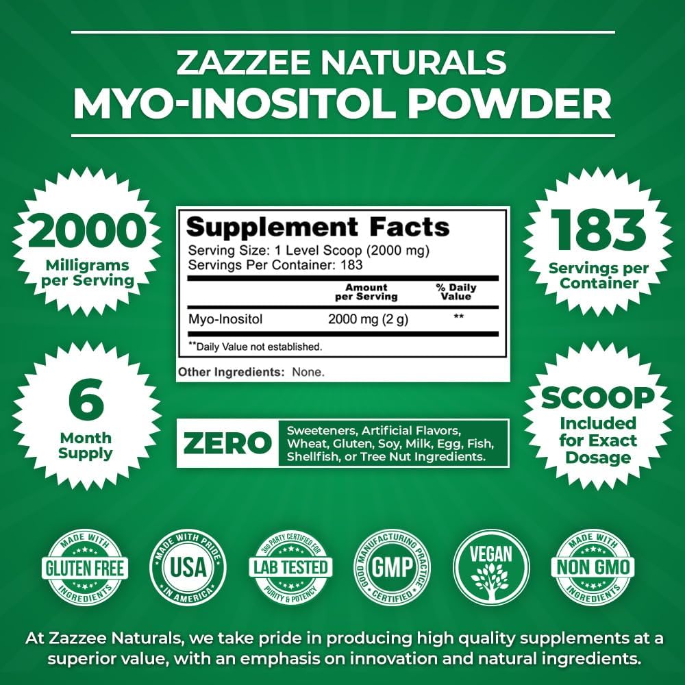 Organic Vegan Myo-Inositol Powder & Vitex Capsules - All-Natural, Non-GMO Formula