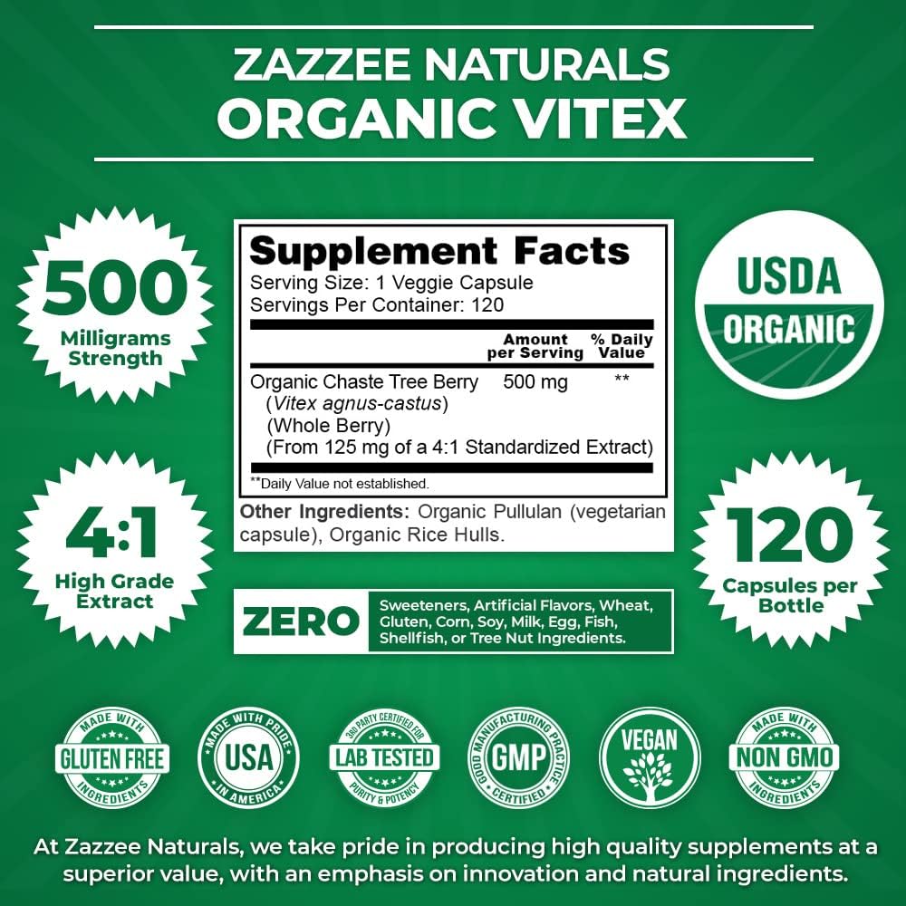 Organic Vegan Myo-Inositol Powder & Vitex Capsules - All-Natural, Non-GMO Formula
