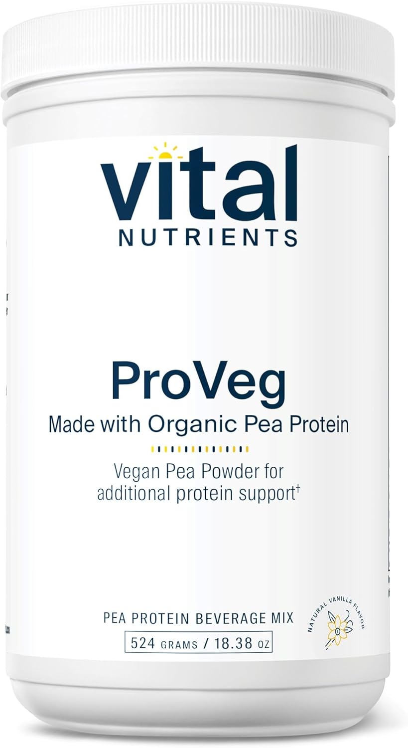 Organic Vegan Pea Protein Powder - Natural Vanilla Flavor - 23g Protein per Serving - Gluten, Dairy, Soy Free - Non-GMO - 524g