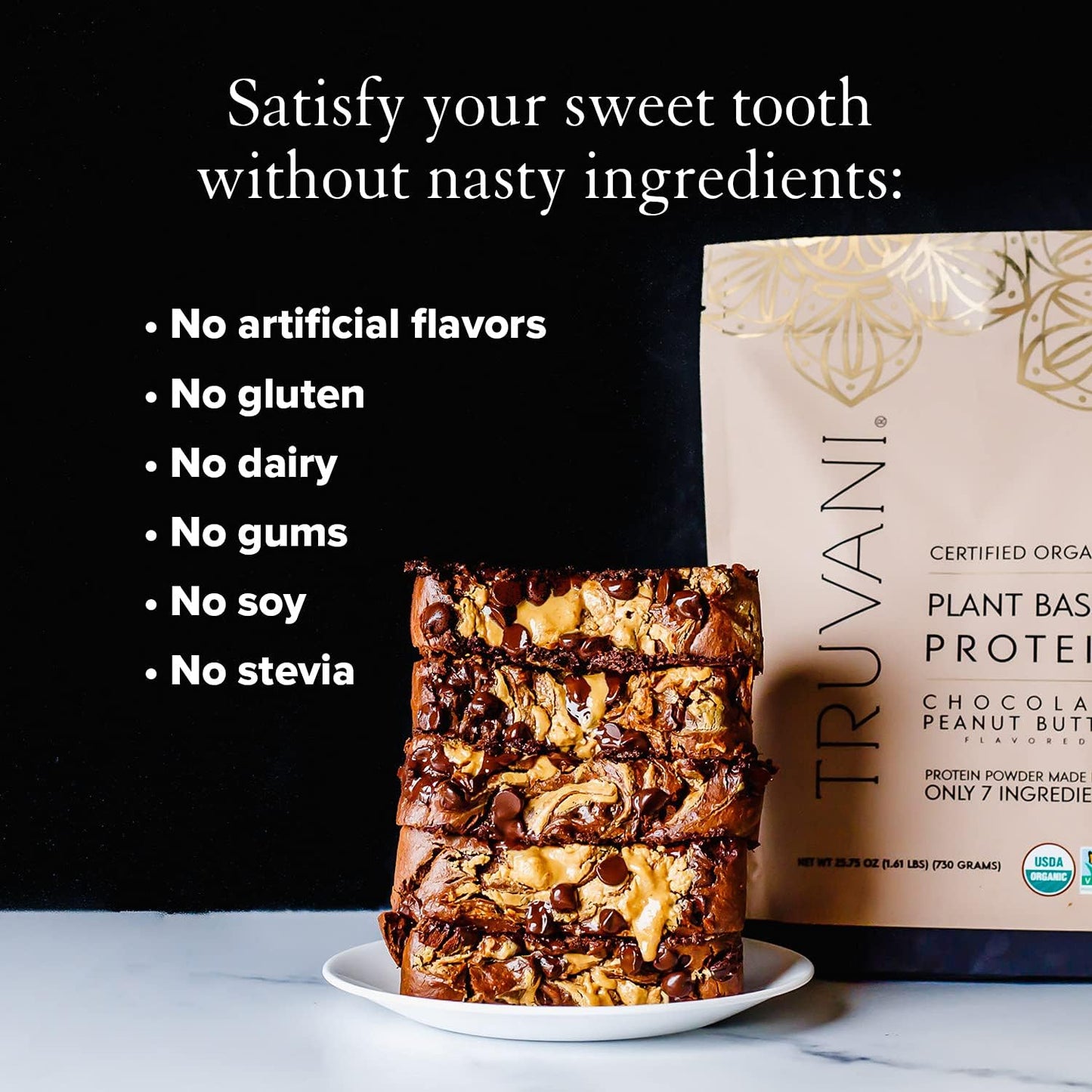Organic Vegan Plant Based Protein Powder Bundle - Non-GMO, Dairy & Soy Free - 2 Packs (Chocolate & Chocolate Peanut Butter)