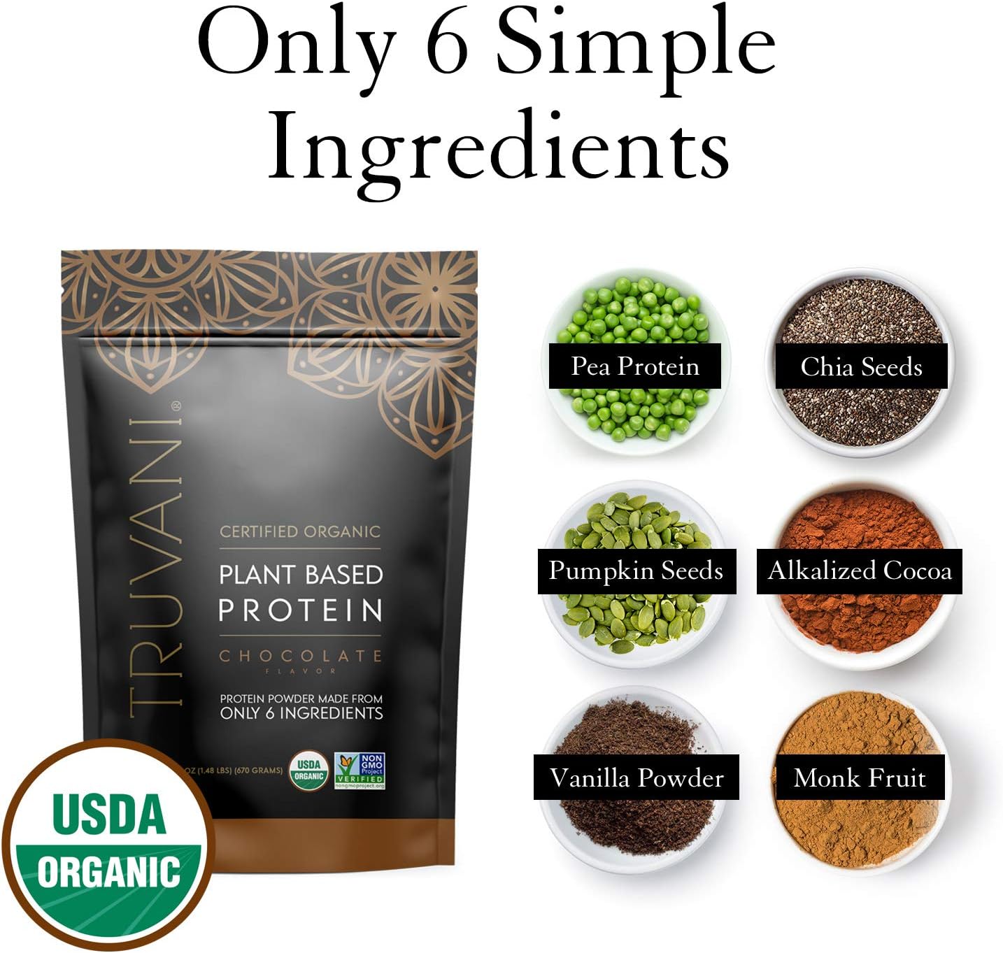 Organic Vegan Plant Based Protein Powder Bundle - Non-GMO, Dairy & Soy Free - 2 Packs (Chocolate & Chocolate Peanut Butter)