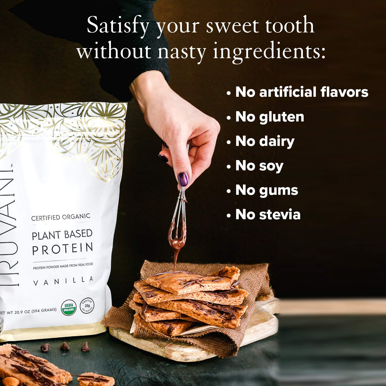 Organic Vegan Protein Powder Bundle - USDA Certified, Non-GMO, Dairy/Soy/Gluten Free - 40 Servings (Chocolate & Vanilla)