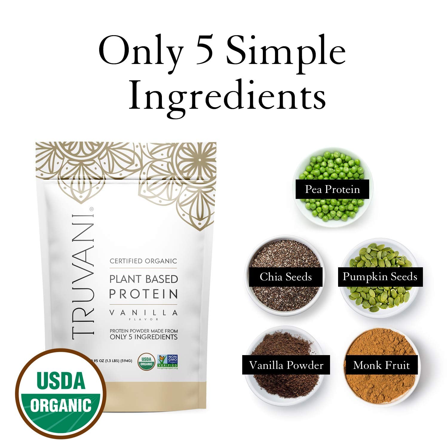 Organic Vegan Protein Powder Bundle - USDA Certified, Non-GMO, Dairy/Soy/Gluten Free - 40 Servings (Chocolate & Vanilla)
