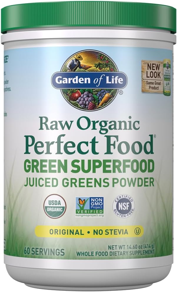 Organic Vegan Protein Powder with Probiotics & Digestive Enzymes - Vanilla Smoothie Mix for Digestive Health, Garden of Life Super Greens Powder Meal Replacement