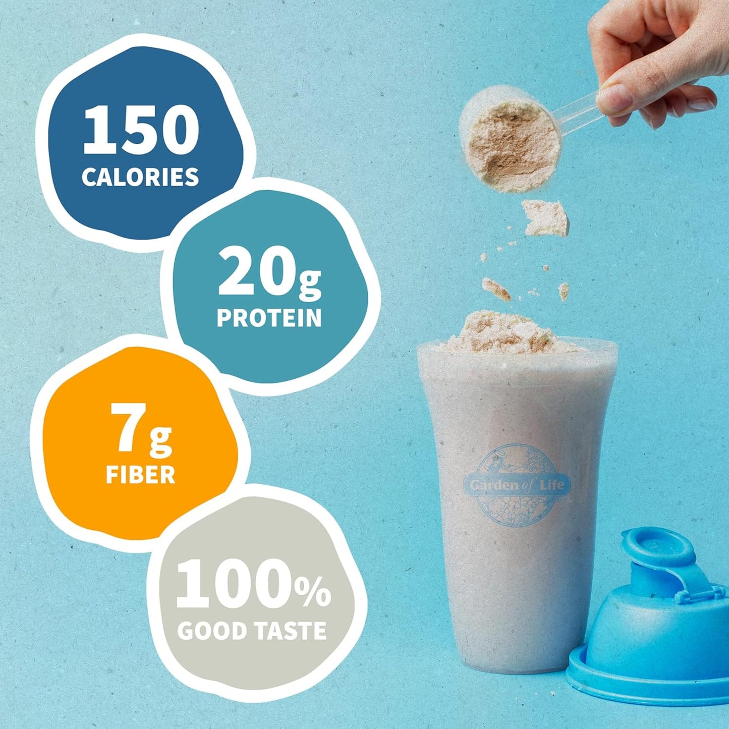 Organic Vegan Protein Powder with Probiotics & Digestive Enzymes - Vanilla Smoothie Mix for Digestive Health, Garden of Life Super Greens Powder Meal Replacement