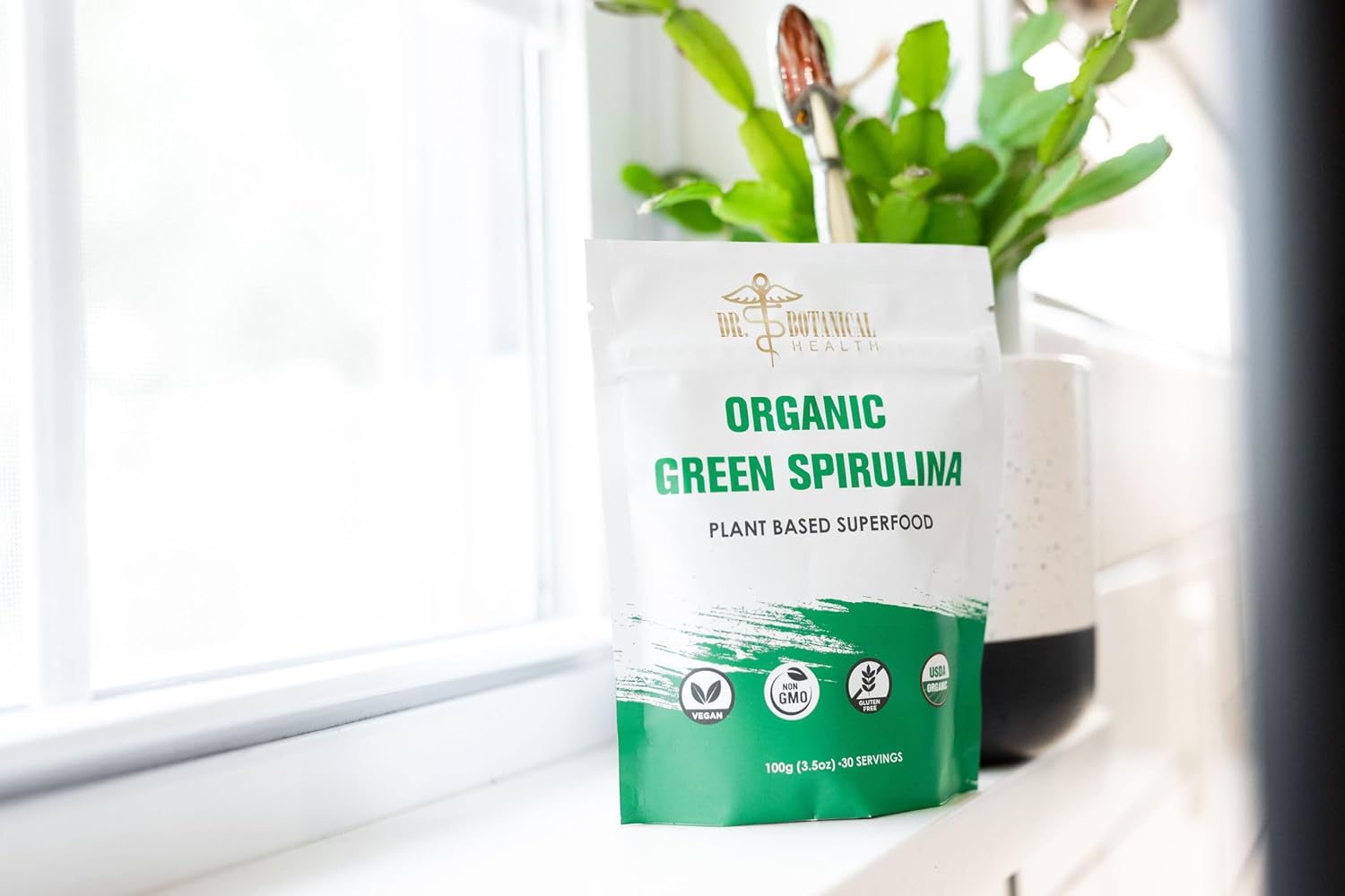 Organic Vegan Spirulina Powder for Smoothies - Blue-Green Algae Superfood with No Fishy Smell - Plant Based and Gluten Free - Natural Food Coloring for Protein Drinks - USDA Certified