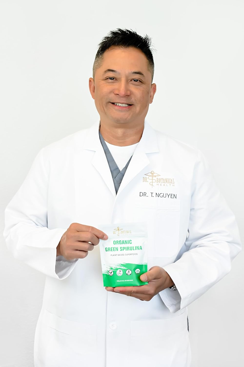 Organic Vegan Spirulina Powder for Smoothies - Blue-Green Algae Superfood with No Fishy Smell - Plant Based and Gluten Free - Natural Food Coloring for Protein Drinks - USDA Certified