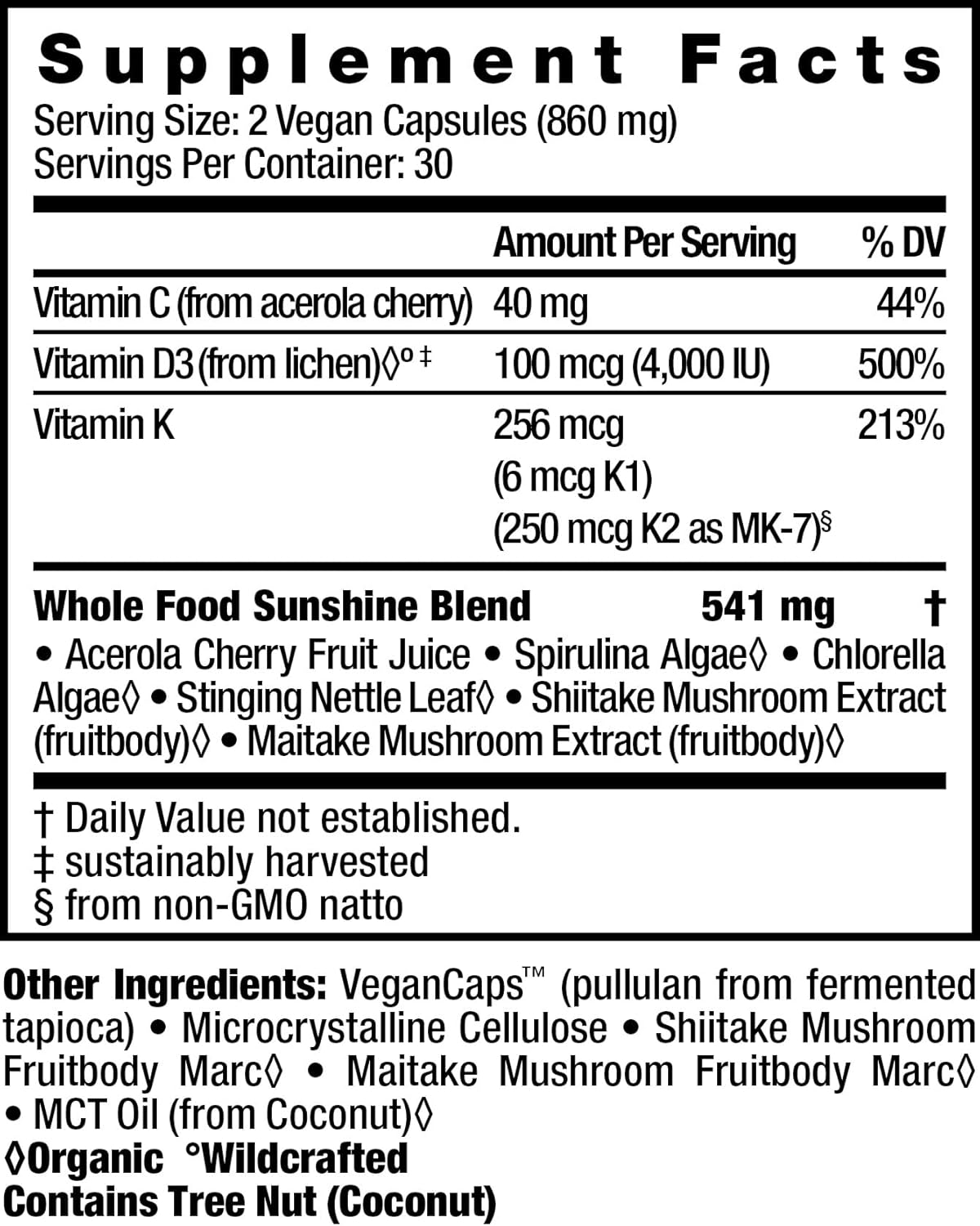 Organic Vitamin D Supplement - 60 Vegan Capsules by HealthForce SuperFoods