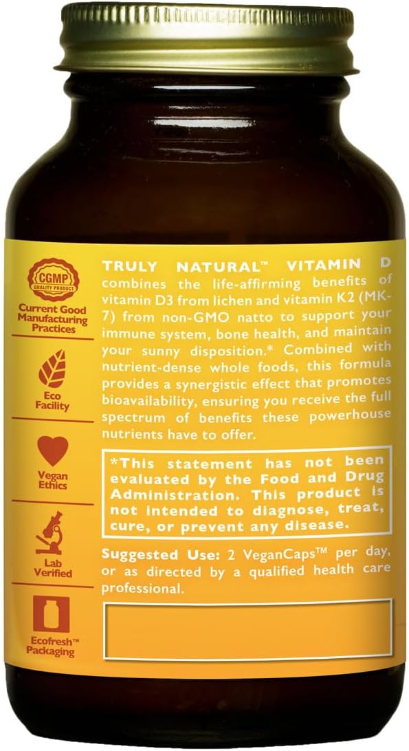 Organic Vitamin D Supplement - 60 Vegan Capsules by HealthForce SuperFoods