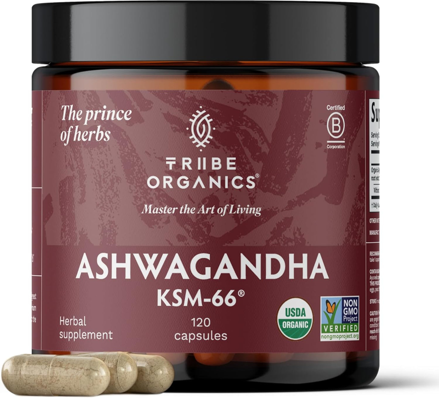 Organic Warrior Trio Supplement: KSM-66 Ashwagandha, Moringa, Lions Mane Blend