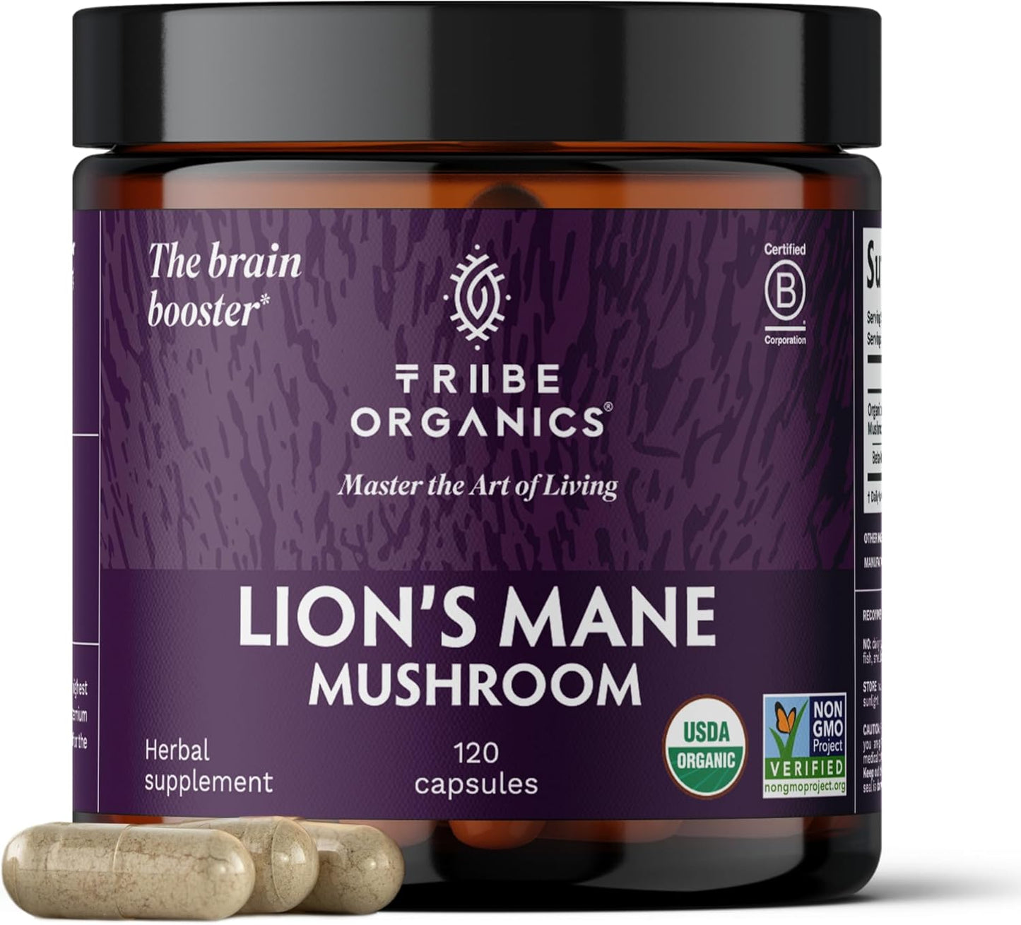 Organic Warrior Trio Supplement: KSM-66 Ashwagandha, Moringa, Lions Mane Blend