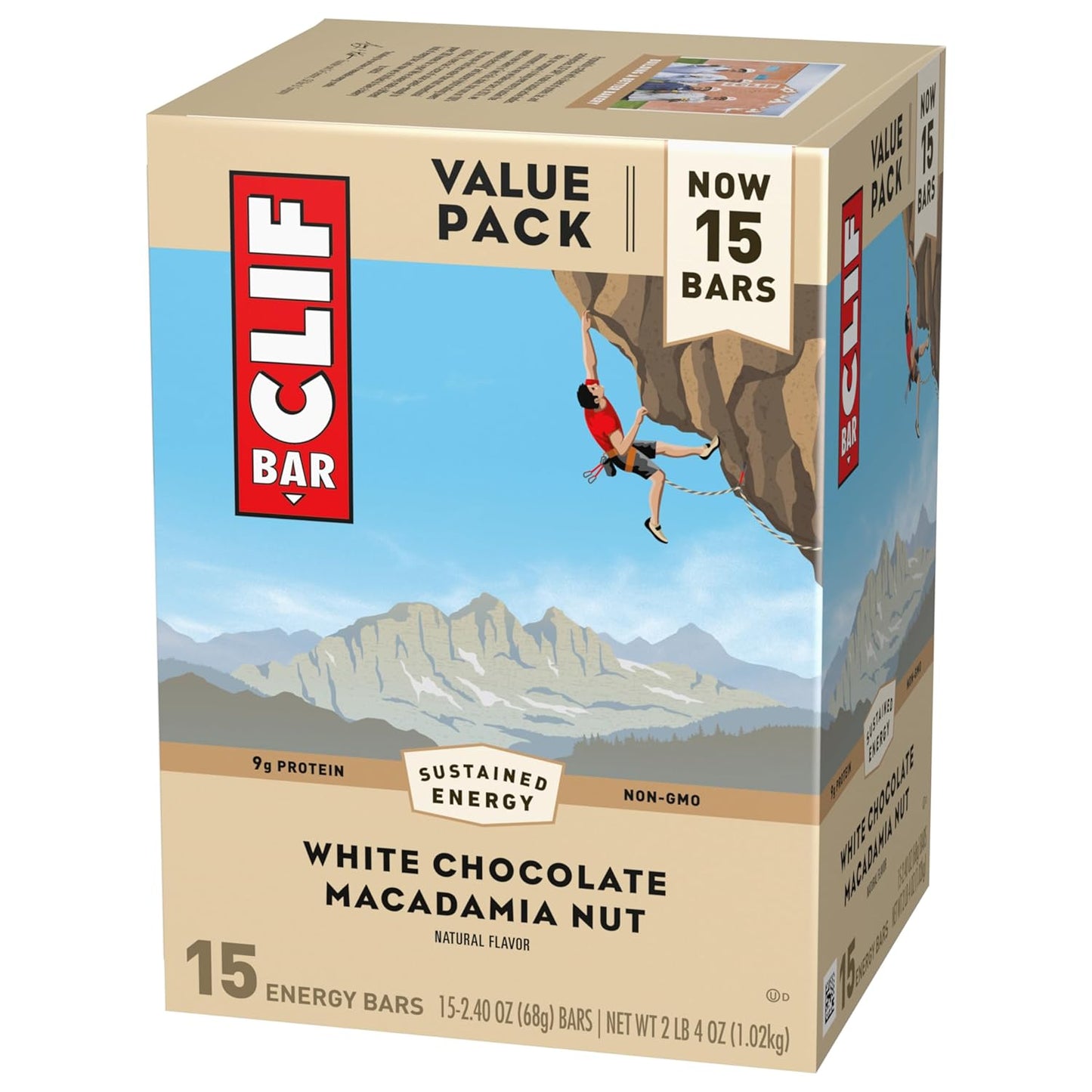 Organic White Chocolate Macadamia Nut Energy Bars - Non-GMO Plant Based Protein (15 Pack)