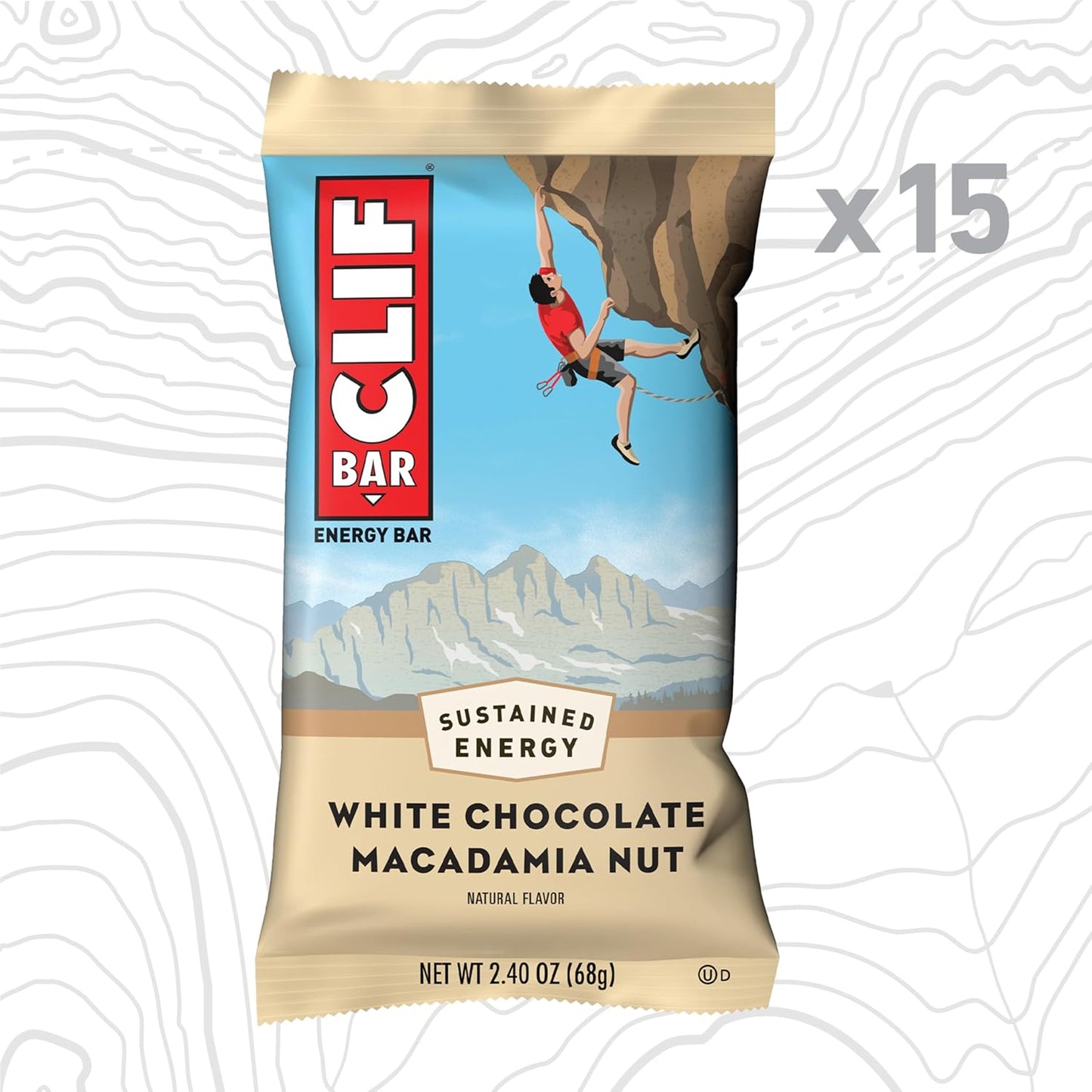 Organic White Chocolate Macadamia Nut Energy Bars - Non-GMO Plant Based Protein (15 Pack)