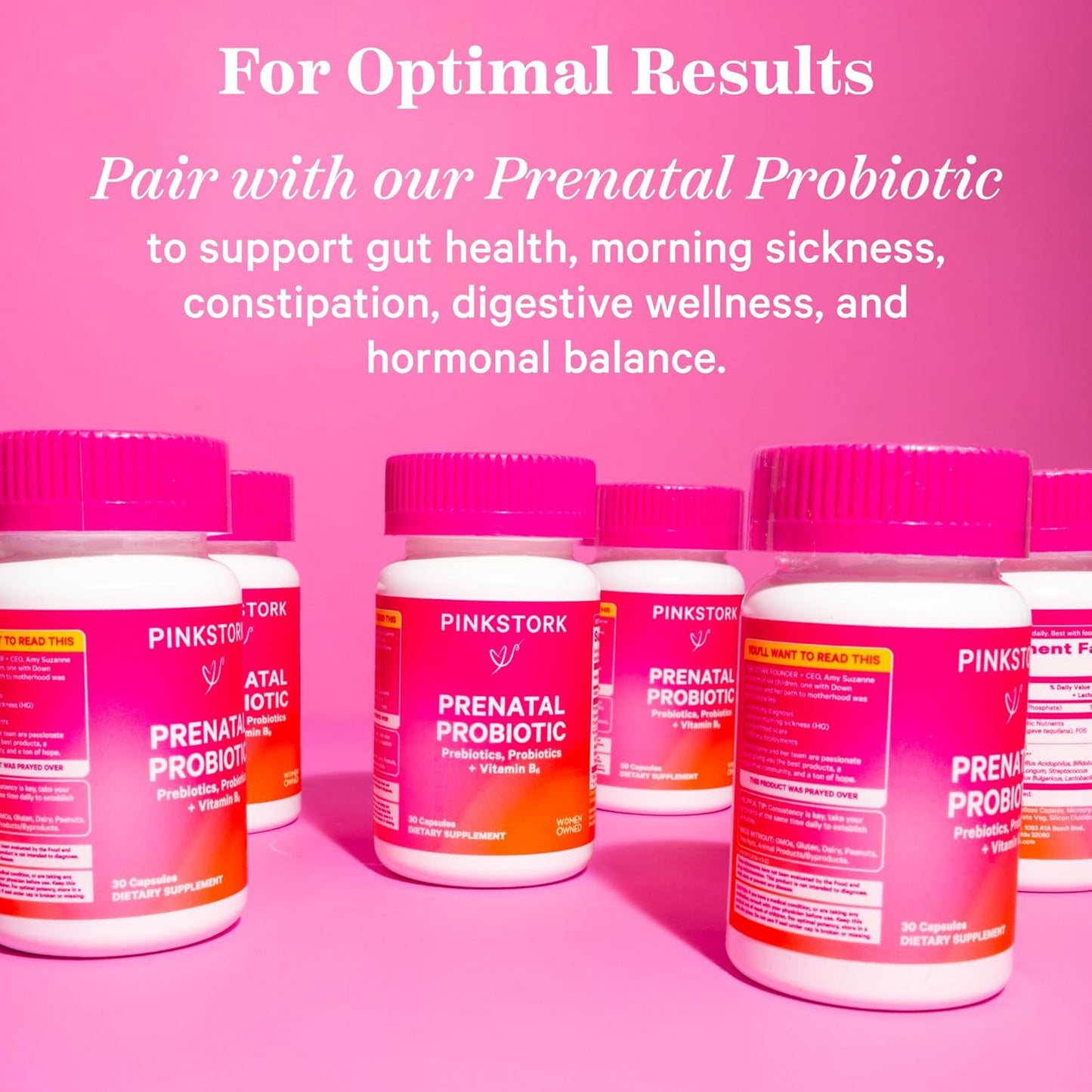 Organic Whole-Food Prenatal Vitamin with Probiotics for Women - Supports Morning Sickness, Digestion, & Energy - Folate, B6, Iron - 60 Capsules