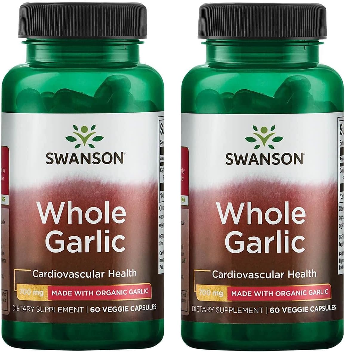 Organic Whole Garlic Capsules - 700mg, 60 Count - Swanson