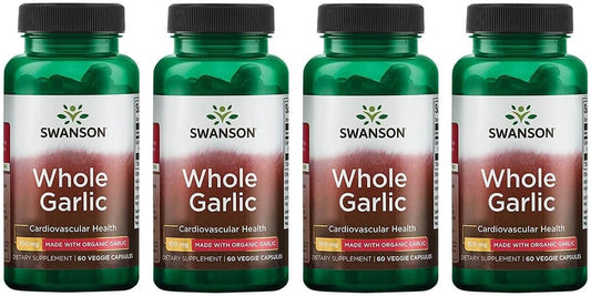 Organic Whole Garlic Capsules 700mg - 60 Vegetarian Capsules by Swanson