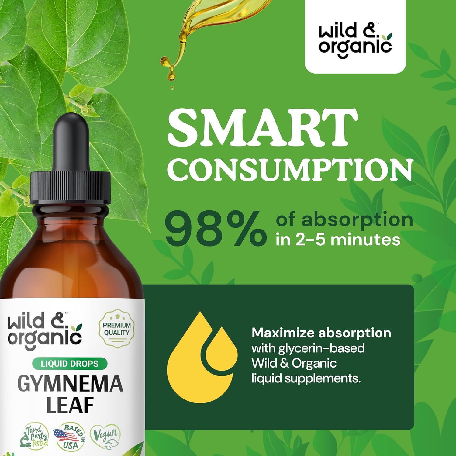 Organic Wild Ceylon Cinnamon Gummies and Gymnema Tincture - Natural Supplements for Health