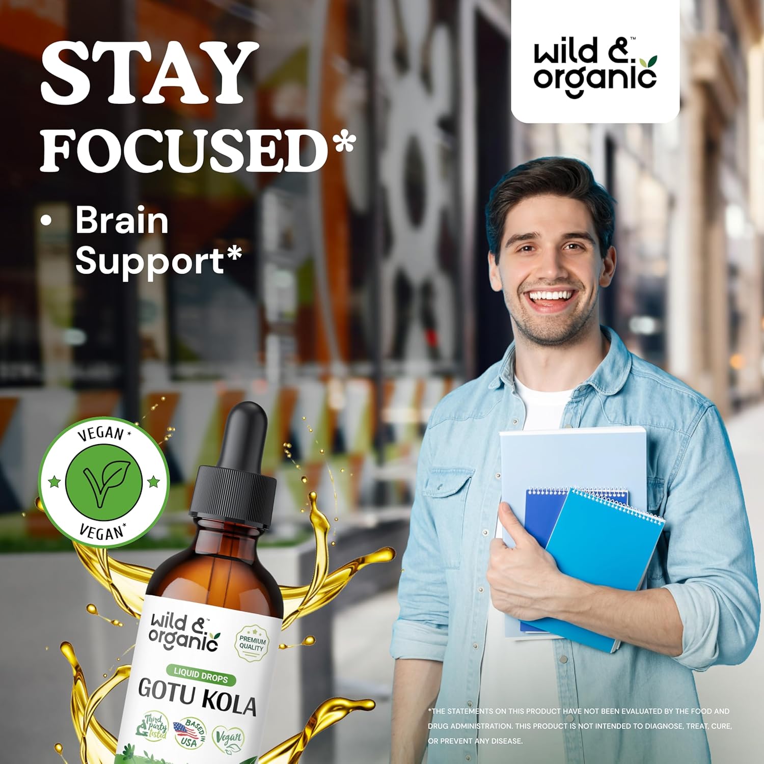 Organic Wild Gotu Kola & Ashwagandha Tincture Bundle - 2 fl oz Each