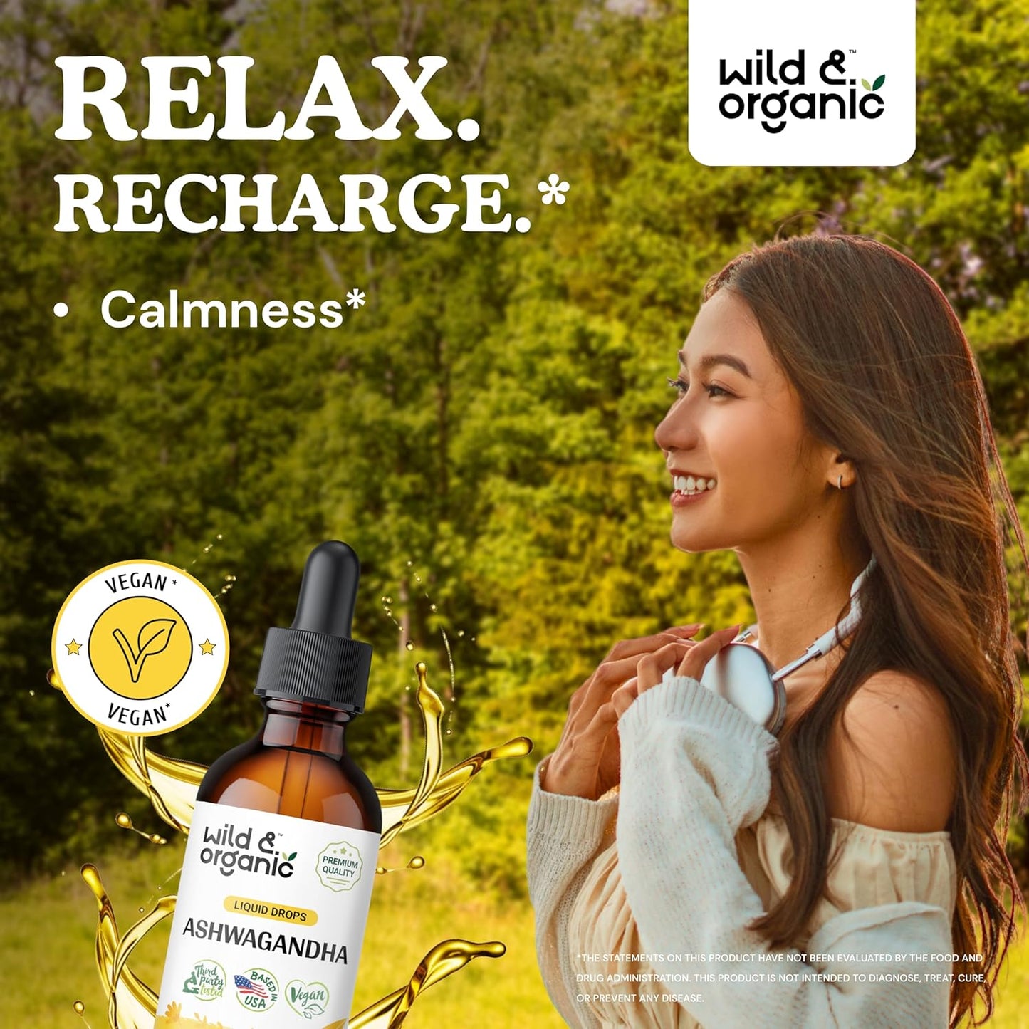Organic Wild Gotu Kola & Ashwagandha Tincture Bundle - 2 fl oz Each