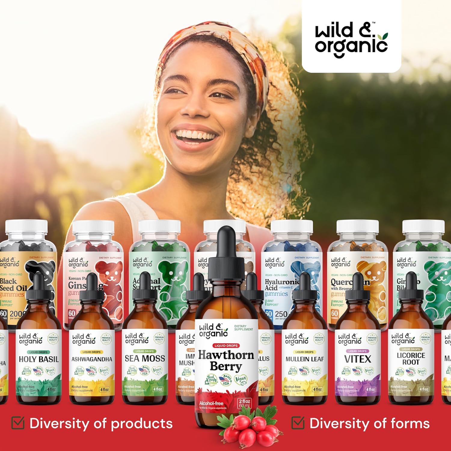 Organic Wild Hawthorn Berry Extract Drops 600mg - Liquid Supplement for Overall Health Support - Vegan & Sugar-Free Tincture - 2 fl oz