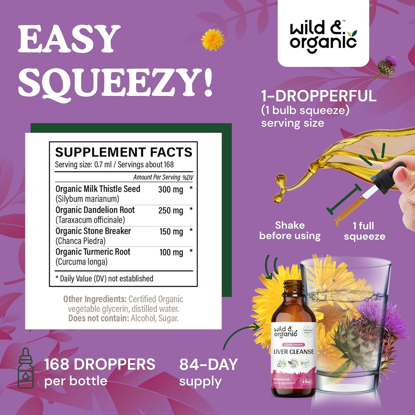 Organic Wild Milk Thistle and Liver Cleanse Tincture Combo - 4 fl oz Each