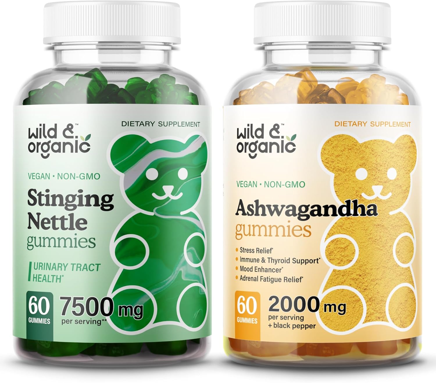 Organic Wild Stinging Nettle Root and Ashwagandha Gummies for Natural Wellness