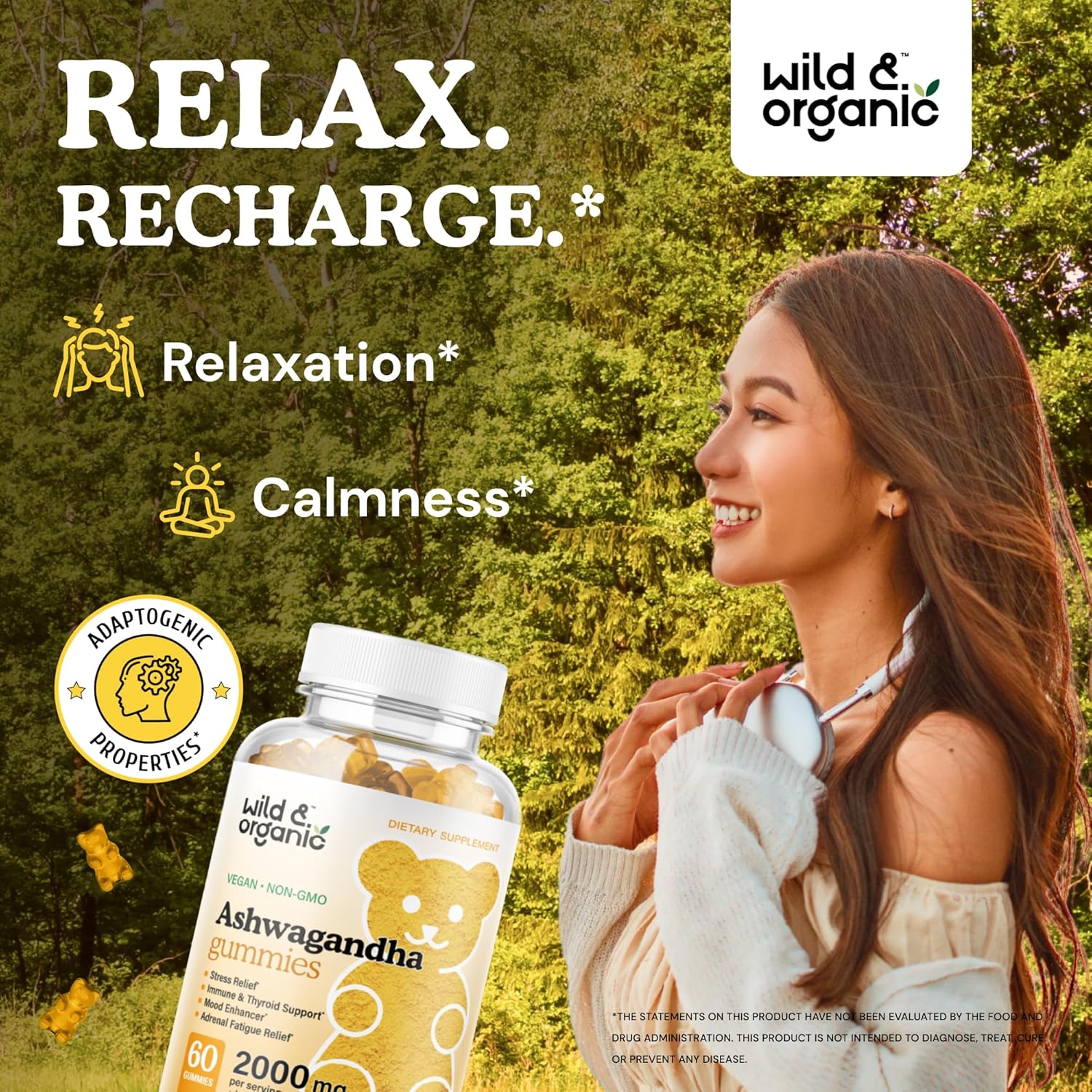 Organic Wild Stinging Nettle Root and Ashwagandha Gummies for Natural Wellness