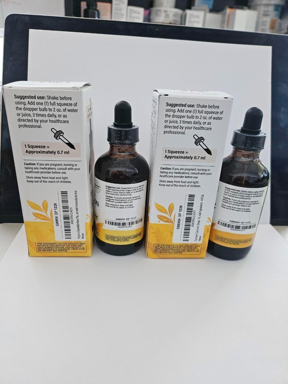 Organic Wild Turmeric and Dandelion Root Tincture Bundle - 4 fl oz Each