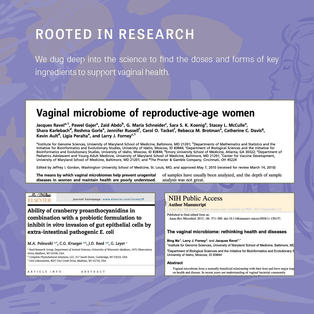 Organic Women's Probiotics with Prebiotics, Cranberry Extract, Doctor-Approved for Vaginal and Gut Health - 60 Servings