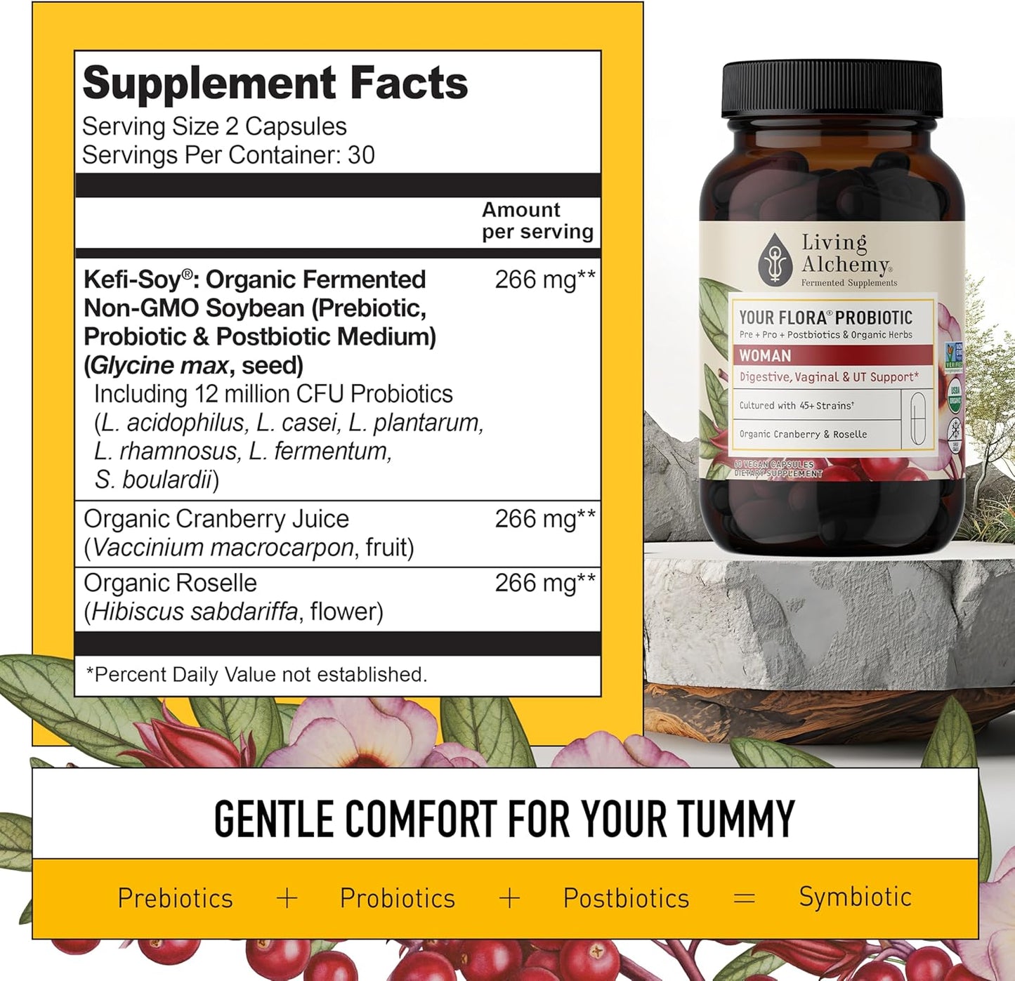 Organic Women's UT Balance Probiotic by Living Alchemy - 60 Capsules