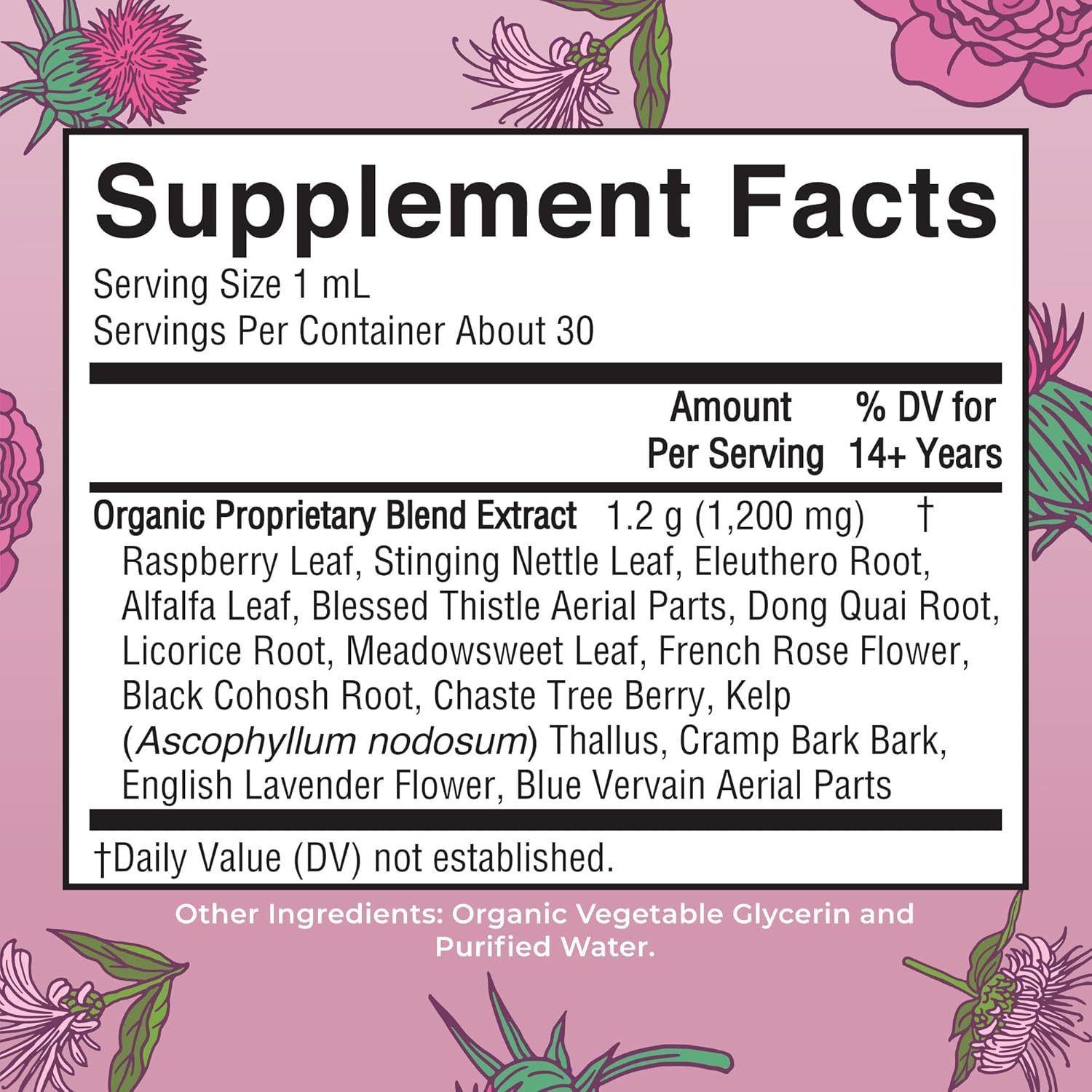 Organic Women's Wellness Herbal Supplements | Menstrual Support | Stinging Nettle, Raspberry Leaf, Eleuthero Root, Chaste Tree Berry | Non-GMO, Vegan | MaryRuth Organics