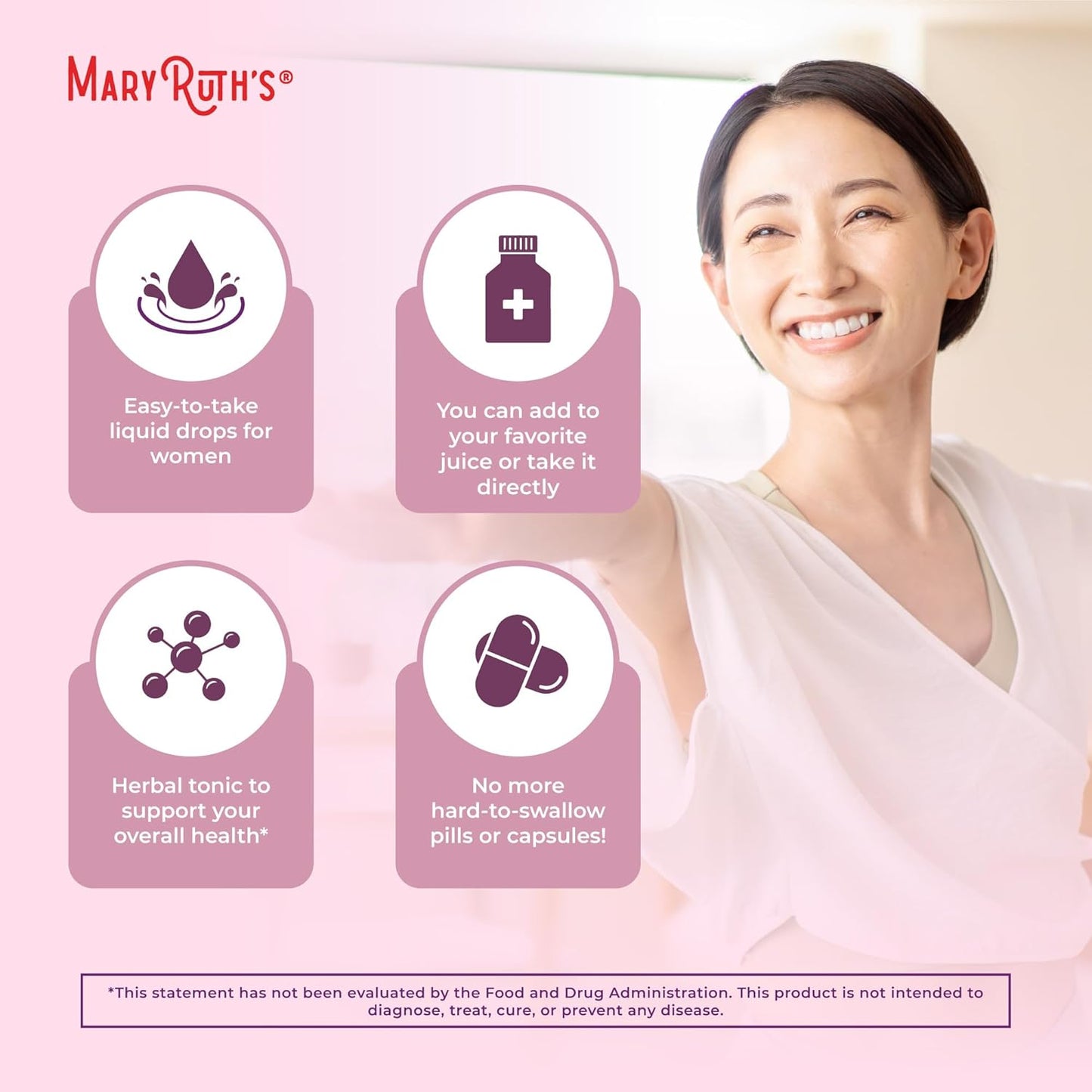 Organic Women's Wellness Herbal Supplements | Menstrual Support | Stinging Nettle, Raspberry Leaf, Eleuthero Root, Chaste Tree Berry | Non-GMO, Vegan | MaryRuth Organics