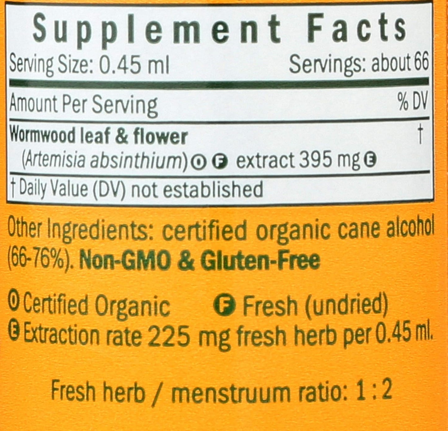 Organic Wormwood Extract by HERB PHARM - 1 Fluid Ounce Bottle