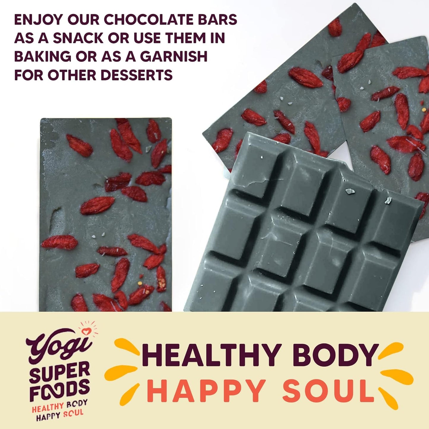Organic Yogi Super Foods White Chocolate Blue Spirulina Bar - Vegan Energy Boost with Raw Cacao Butter, Gluten-Free Oats, Macadamia Nuts - 1 Bar