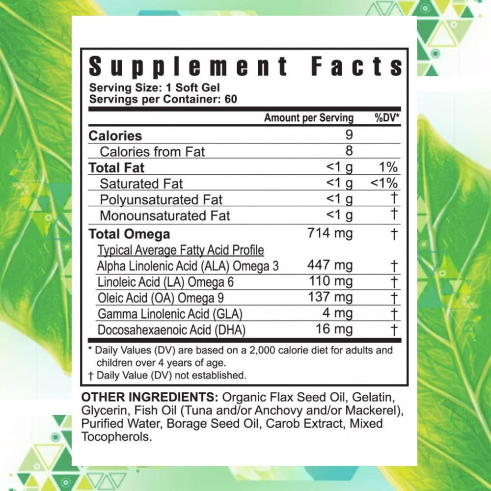 Organic Youngevity Ultimate EFA Supplement with Omega 3, 6, & 9 | 180 Count x 4 Pack | Borage, Flax & Fish Oil Blend