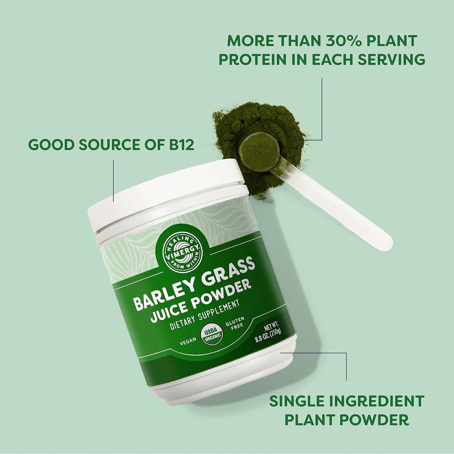 Organic Zinc and Barley Grass Juice Powder Bundle - 57 Servings of Zinc, 62 Servings of Barley Grass Juice Powder