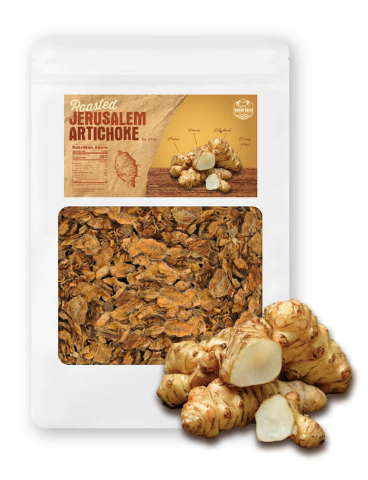Organically Grown 8oz Roasted Jerusalem Artichoke: High Inulin & Polyphenol Dietary Fiber