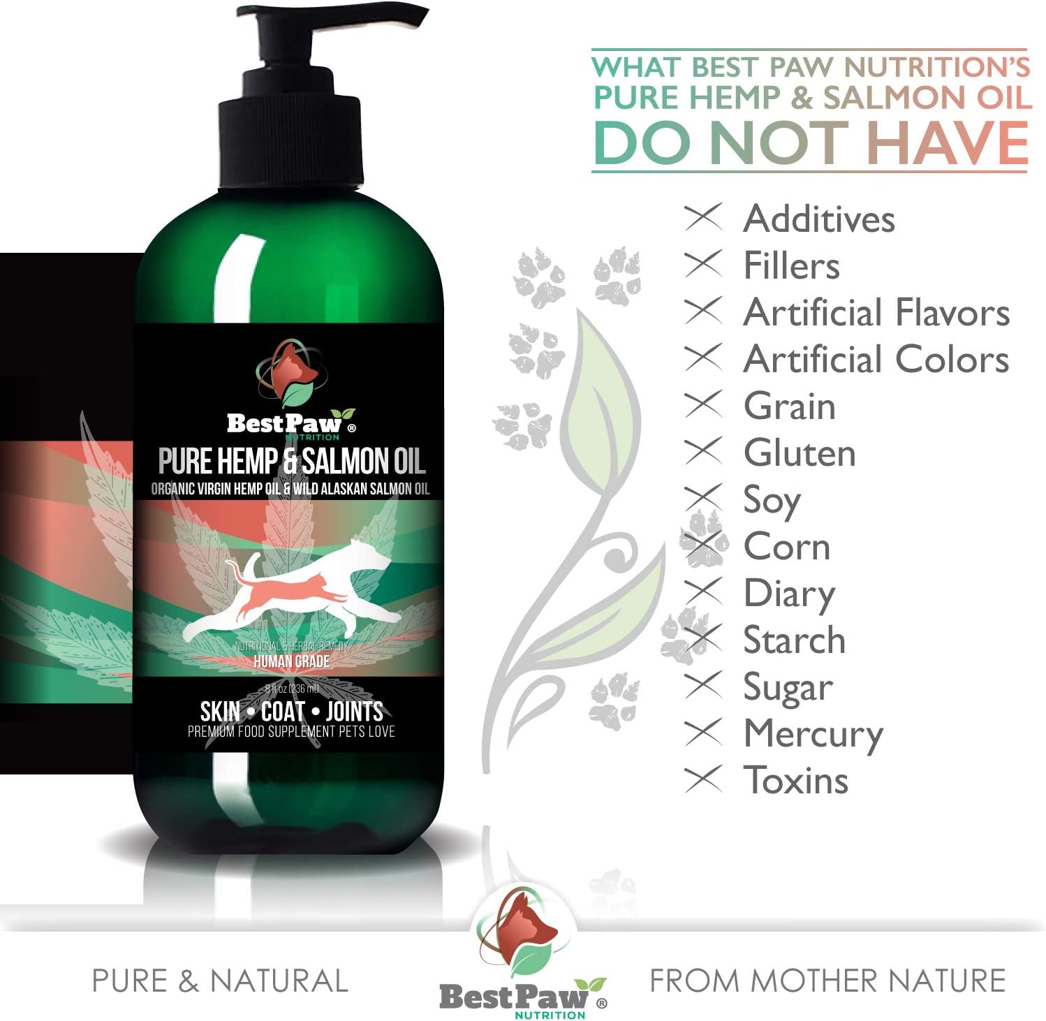 Organicmetabolism booster& Salmon Oil for Pets - Skin & Joint Care Supplement with Omega Fatty Acids - 8 oz Bottle