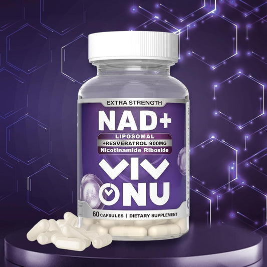 OrganicNAD+ Liposomal Supplement for Energy & Age Defense - Boost NAD Levels & Metabolism - Enhanced Absorption - 60 Count
