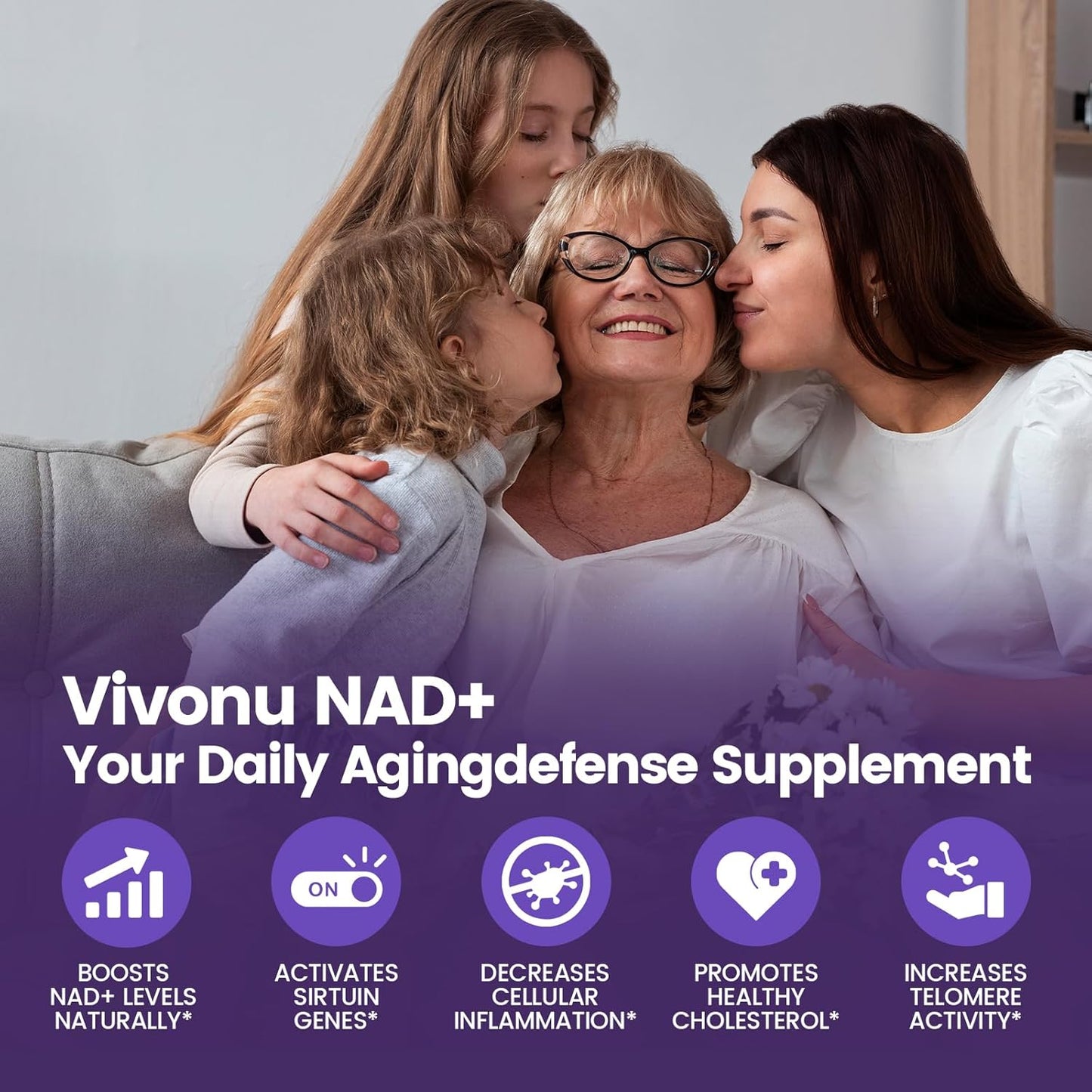OrganicNAD+ Liposomal Supplement for Energy & Age Defense - Boost NAD Levels & Metabolism - Enhanced Absorption - 60 Count