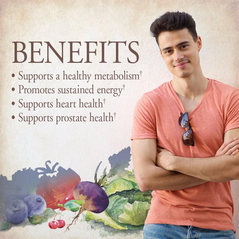 Organics Prenatal & Men's Multivitamin: Whole Food Supplement Tablets for Energy & Fetal Development, Vegan, 30 Count