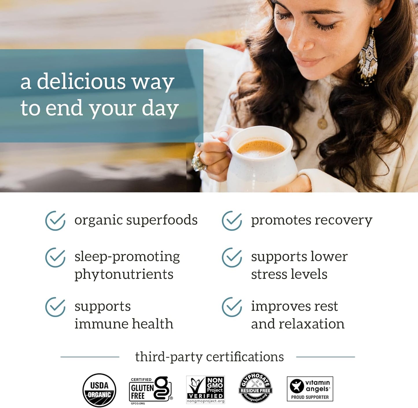 Organifi Gold Superfood Supplement Powder - 3 Pack, 90 Servings - Stress Support, Improved Sleep, Relaxation - Turmeric & Reishi