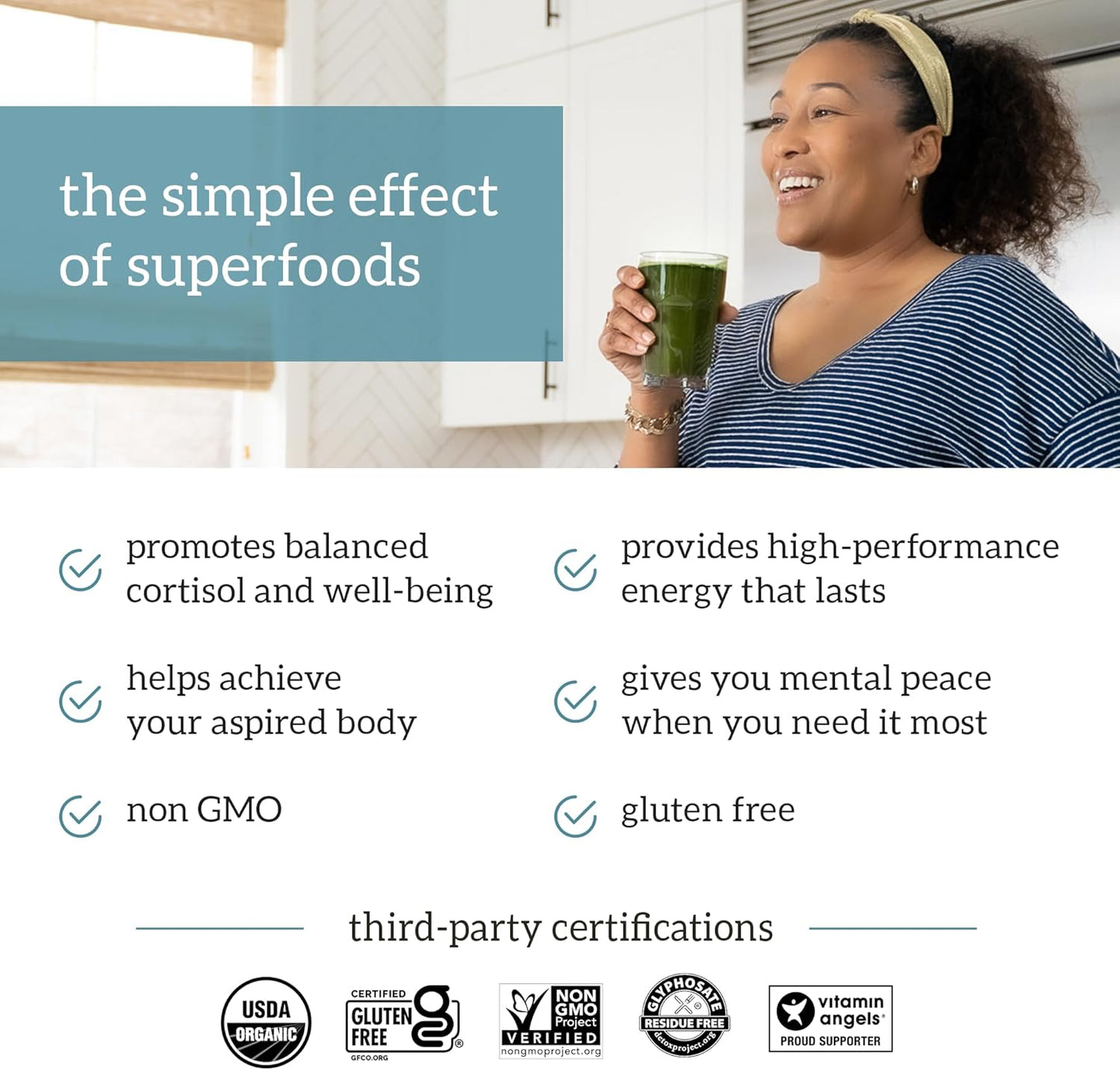 Organifi Green Juice Powder - 180-Day Supply of Organic Superfood - Vegan Greens for Stress Relief and Weight Management - Promotes Total Body Wellness