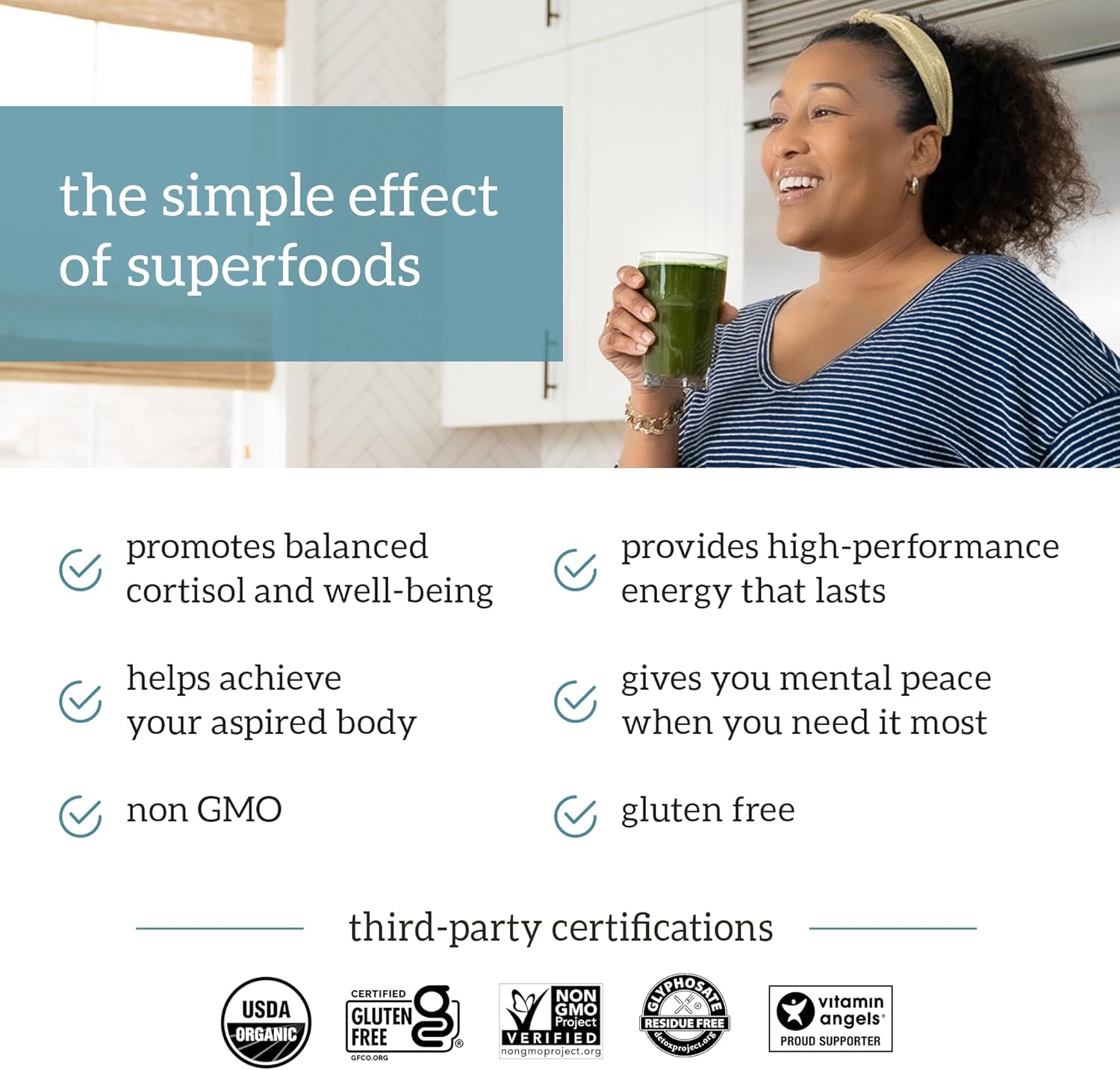 Organifi Green Juice Powder - 180-Day Supply of Organic Superfood - Vegan Greens for Stress Relief and Weight Management - Promotes Total Body Wellness