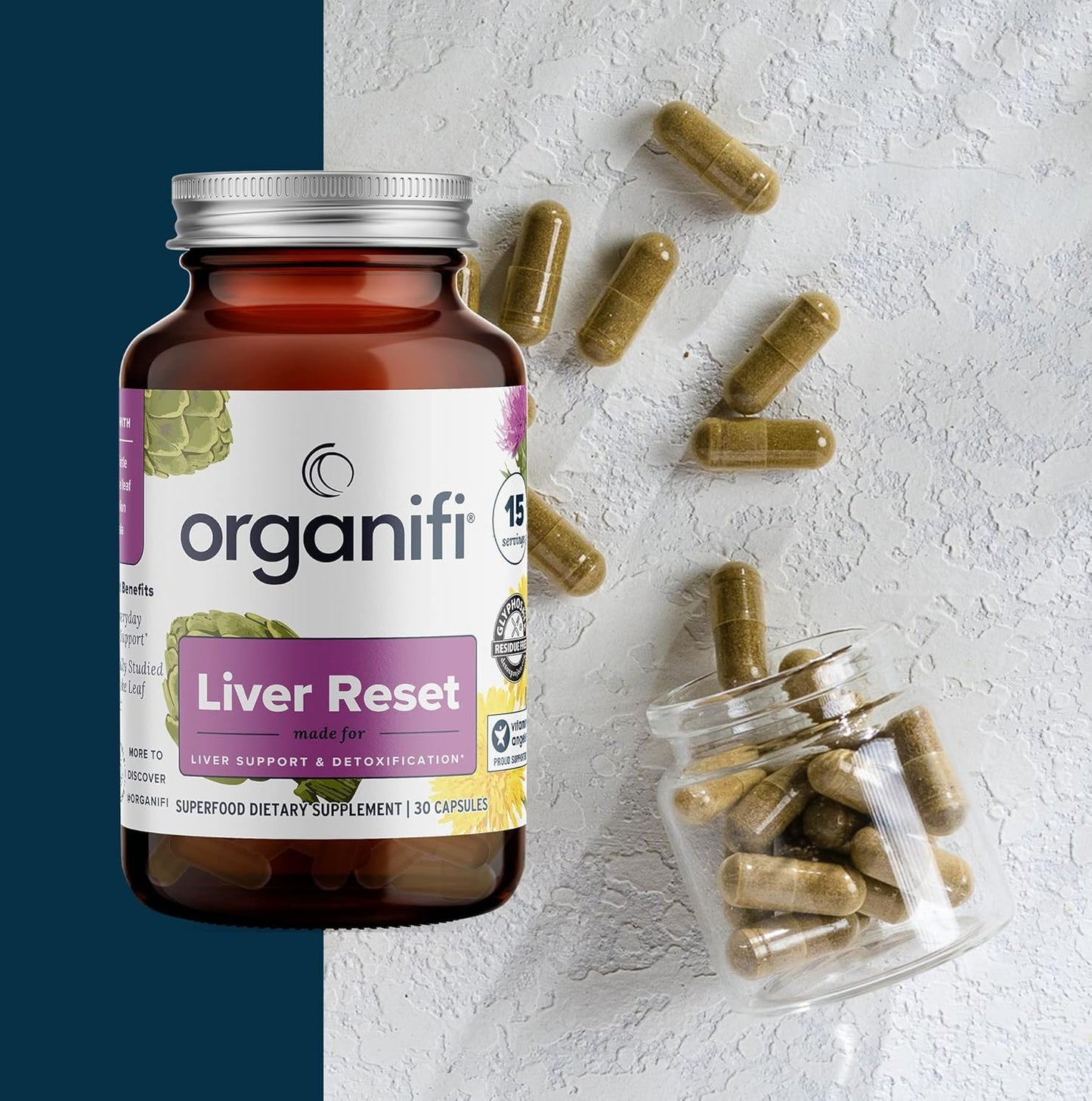 Organifi Liver Reset Capsules - Detox & Immune Support for Cellular Energy Production