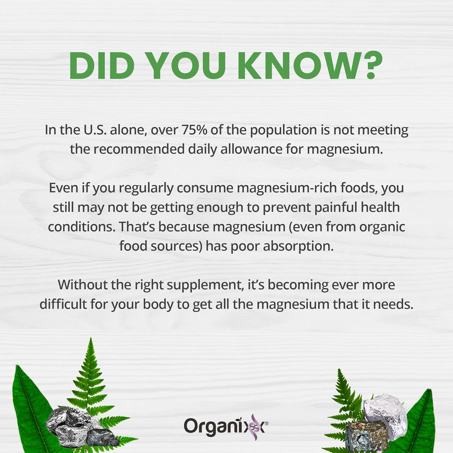 Organixx Magnesium Glycinate Supplement with 7 Type Magnesium Complex - Sleep, Muscle & Heart Health Support - Vegan & Non GMO - 90 Capsules