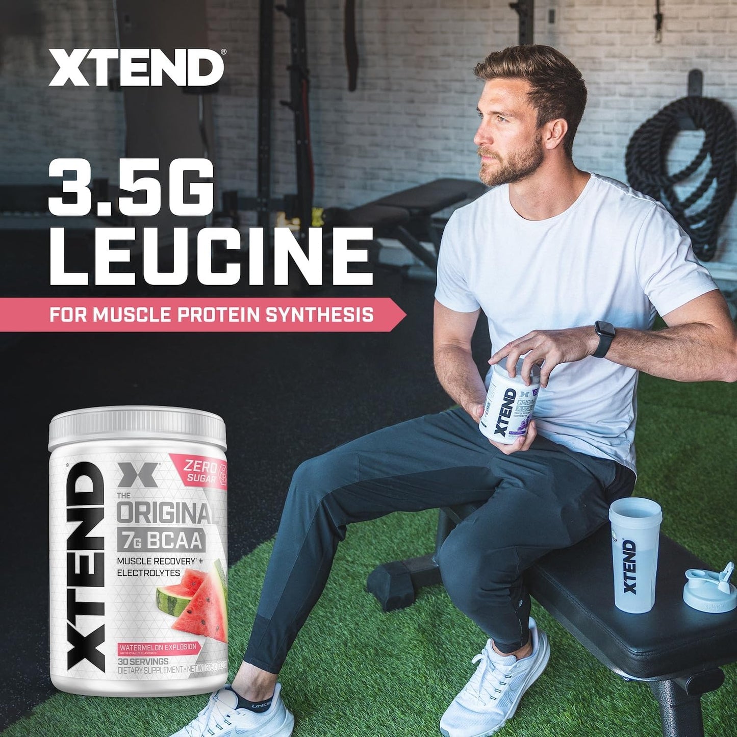 Original BCAA Powder with 7g BCAA and 2.5g L-Glutamine for Post Workout Muscle Recovery, Sugar Free Drink for Men & Women, 30 Servings