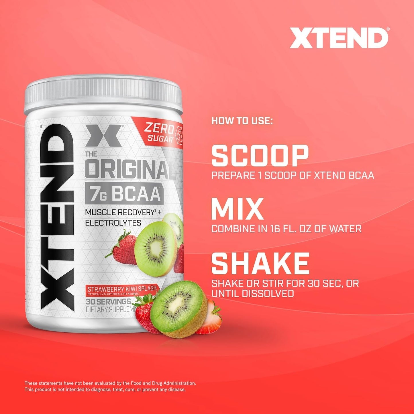 Original BCAA Powder with 7g BCAA and 2.5g L-Glutamine for Post-Workout Muscle Recovery - Sugar Free Amino Acid Drink for Men & Women, 30 Servings