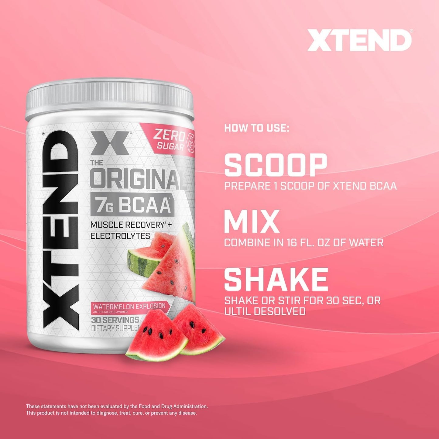 Original BCAA Powder with 7g BCAA and 2.5g L-Glutamine for Post Workout Muscle Recovery, Sugar Free Drink for Men & Women, 30 Servings